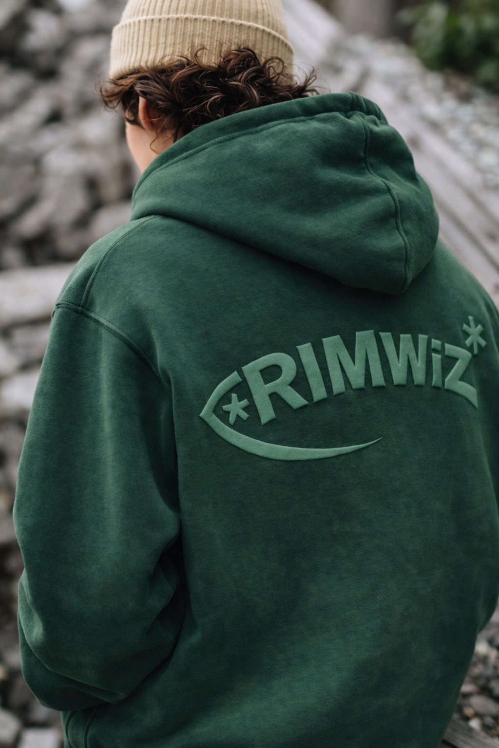 TrimStarFish Embroidered Hoodie  Forest Green